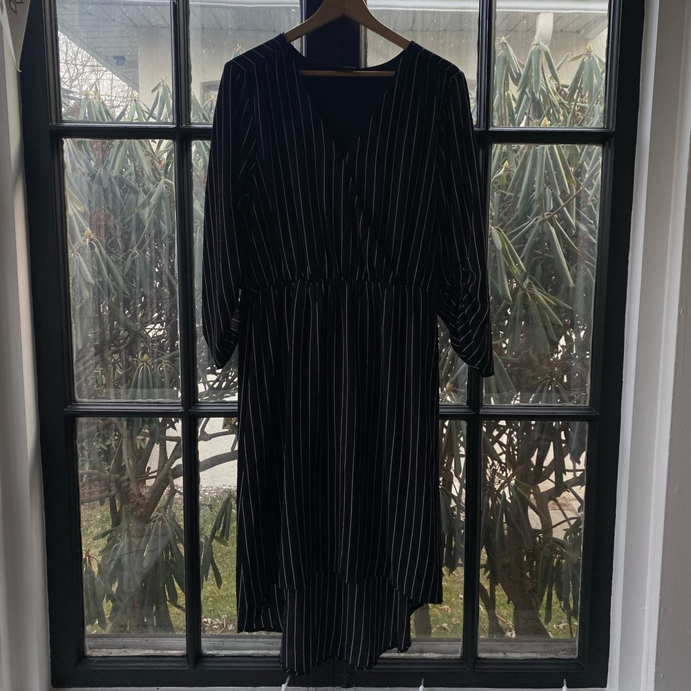 Womens black striped dress